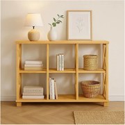 Regał drewniany Retro I prowansalski z krzyżami i półkami, sosnowy