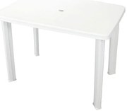 Biały stół do ogrodu z otworem na parasol Z0-G95