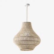 Lampa Sufitowa Wisząca Magali Naturalny - Biała & Ø50 Cm - ↑50 Cm Magali - Sklum