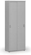 Szafa biurowa z drzwiami przesuwnymi, 800 x 420 x 2128 mm, szary