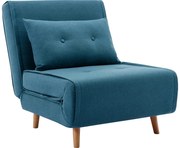 Fotel rozkładany tapicerowany niebieski URIBIA