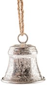 Metalowy dzwonek 7,5 cm, kolor srebrny, rustykalny