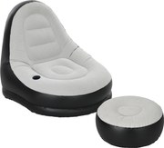 Outsunny Fotel Nadmuchiwany Fotel Ogrodowy, 125 x 100 x 87 cm, Szary + Czarny