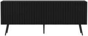 Czarna lamelowa szafka RTV na metalowych nóżkach - Filo 13X