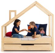 Drewniane łóżko dziecięce domek z szufladą B5-G85