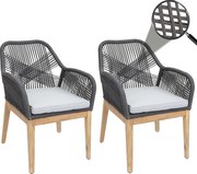 Krzesło ogrodowe MCW-H56b (zestaw 2 sztuk),  ciemnoszary Poduszki jasnoszary