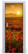 Naklejka fototapeta na drzwi Krajobrazy Pole maków