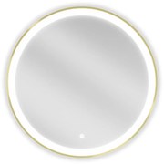 Mexen Esso lustro łazienkowe podświetlane, okragłe 70 cm, LED 6000K, antypara, rama złota - 9825-070-070-611-50