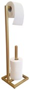 Stojak na papier toaletowy ręcznik + zapas loft industrial metal złoty