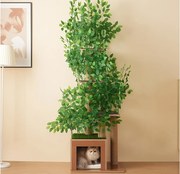 Drzewko dla kota o wysokości 190 cm - z 4 platformami i 1 otworem dla kota - zdejmowane listwy - zielony