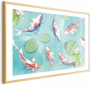 Plakat Staw w Japonii 90x60 cm z ramą złotą z marginesem ARTGEIST B