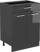 Szafka dolna do kuchni antracyt wysoki połysk 60x46x81.6 r-line