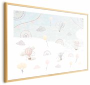 Plakat Przygoda pośród chmur 90x60 cm z ramą złotą z marginesem ARTGEIST B