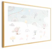 Plakat Przygoda pośród chmur 90x60 cm z ramą złotą z marginesem ARTGEIST B
