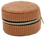 Mała szkatułka na biżuterię, sztruks, Ø 8 cm