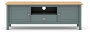 Szarozielona szafka pod TV z litego drewna sosnowego 158x53x40 cm Misti – Marckeric