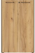 Antracytowo-naturalna szafka w dekorze dębu z zamkiem 75x120x40 cm Podium – Germania