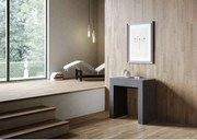 Konsola rozkładana 78x47/299 cm Allin Antracytowy efekt stucco wewnętrzne przedłużenia