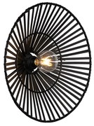 Orientalna lampa ścienna czarna z bambusa - PuaKolonialny Oswietlenie wewnetrzne