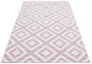 Dywan nowoczesny Plus Kwadraty różowo-kremowy 80 cm x 150 cm