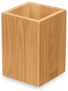 Kubek na szczoteczki do zębów, kwadratowy, bambusowy, 6,8 x 6,8 x 9,7 cm