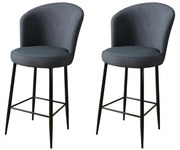 Zestaw krzeseł barowych Fora Anthracite and Black, 2 szt., 2 szt.