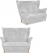 Sofa kanapa uszak Bonito skandynawska sztruks paski Family Meble szara