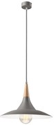 Szara lampa wisząca z metalowym kloszem ø 30 cm Ufo – LAMKUR