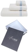 Podarunkowy zestaw ręczników CHAINE, 3 szt Biały / niebieski haft