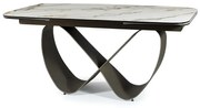 Stół rozkładany INFINITY CERAMIC 160(240)x95 biały/brązowy SIGNAL