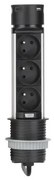Solight PP125USBC-B - Kolumna z gniazdami do blatu 3x230V + 2xUSB czarny