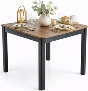 Rozkładany stół kwadratowy dąb artisan + czarny H8-M73