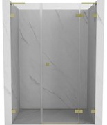 Mexen Lunar L drzwi prysznicowe uchylne prawe 125 cm, transparent, złote szczotkowane - 834SL-125-050-55-00-P