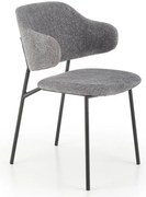 Szare tapicerowane krzesło z kubełkowym oparciem D6-E15