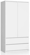 Biała klasyczna szafa z gładkim frontem H9-M41