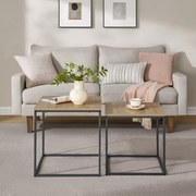 Stolik kawowy kwadrat 2szt - sonoma / nogi czarne