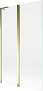 Mexen Mist L parawan nawannowy 2-skrzydłowy 110 x 150 cm, transparent, złoty - 8A9L-110-011-50-00