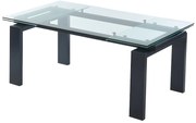 Stół do jadalni rozkładany LUBANA - Szkło hartowane i metal - Dla 8 – 10 osób