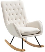 HOMCOM Fotel Bujany Skandynawski Styl Welurowy Kremowobiały 69x90x100 cm Elegancja w Domu | Aosom PL