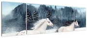 Obraz malowanych koni (170x50 cm)