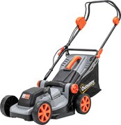 Outsunny Elektryczna kosiarka 1200 W z szerokością cięcia 34 cm, koszem na trawę o pojemności 35 litrów, funkcją mulczowania, 6 wysokościami cięcia, regulowanym uchwytem | Aosom PL