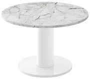 Stolik kawowy SOLO MINI ⌀80cm jasny marmur połysk/biały HUBERTUS
