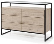 Komoda 6S z szybą GLASS LOFT