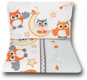 Pościel Do łóżeczka Niemowlęca Dziecięca Poszewki 135x100 - Sowy Nocą Szare