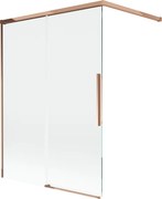 Mexen Rox parawan nawannowy 2-skrzydłowy rozsuwany 120 x 150 cm, transparent, różowe złoto - 8C9-120-003-60-00