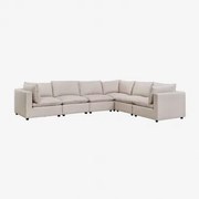 Sofa Modułowa Daniela 6-częściowa Tkaniny Beżowy Krem - Sklum