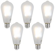 Zestaw 5 Inteligentne ściemnialne żarówki LED E27 ST64 matowe 7W 806 lm 2700-6500K