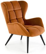 Cynamonowy fotel uszak wypoczynkowy L2-T27