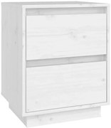 Biała drewniana szafka nocna z 2 szufladami B2-N72