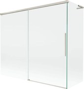 Mexen Rox L parawan nawannowy 2-skrzydłowy rozsuwany 180 + 80 x 150 cm, transparent, nikiel szczotkowany - 8C9L-180-080-97-00